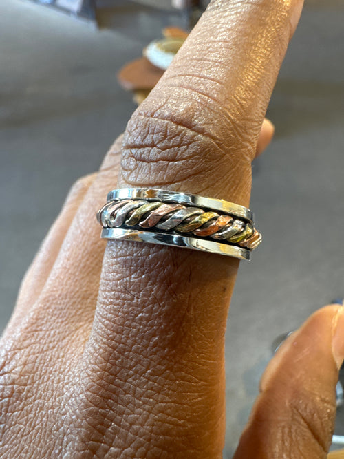 6mm Silver Ring Spinner Copper and Brass