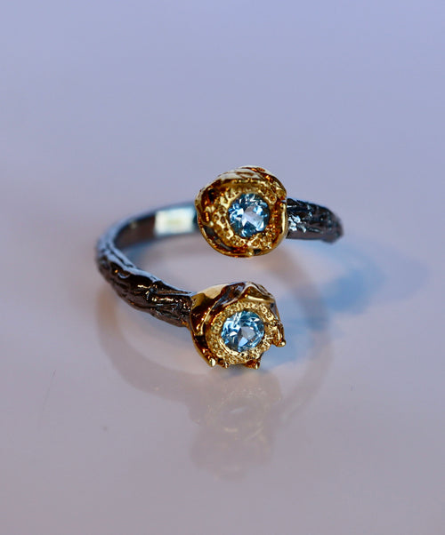 Blue Topaz Adjustable Ring