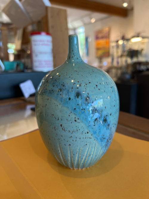 Turquoise Ceramic Bottle by Sari Green — Custom Sizes Available