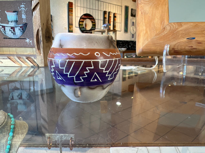 Marilena Sun Horsehair Pottery – Ceramic Brown and Purple Vase