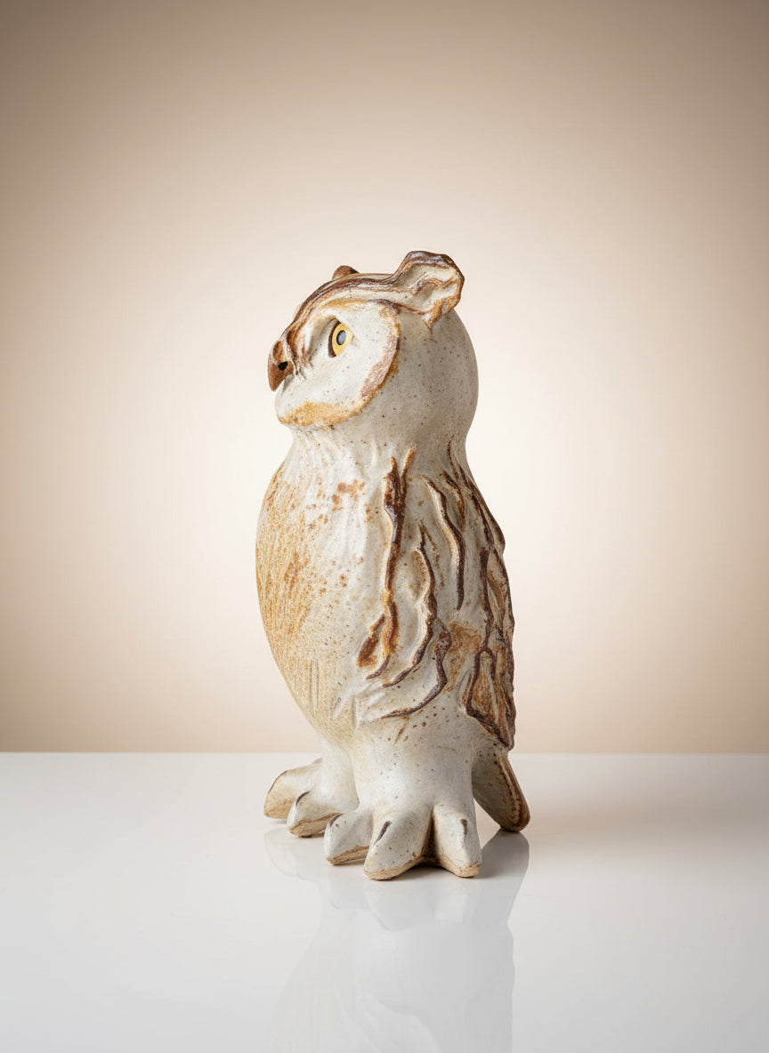 Handmade Ceramic Owl Sculpture by Sumati Colpitts – Raku Gallery