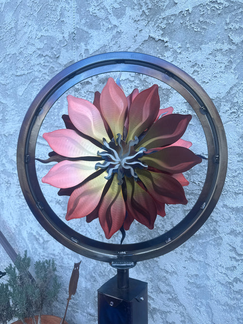 Orange Red Ring Head Sculpture