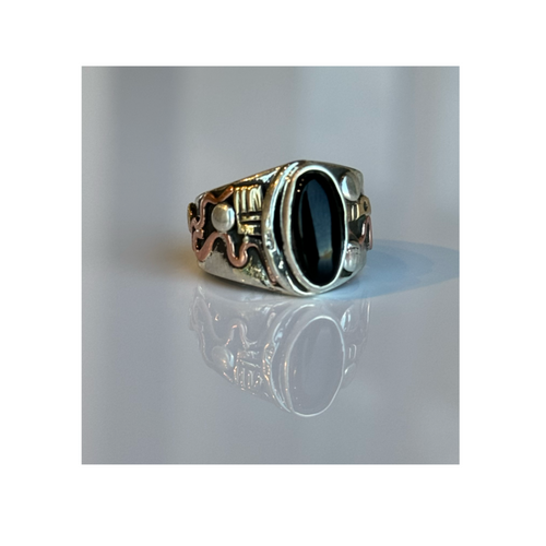 Black Onyx stone Inlaid Ring