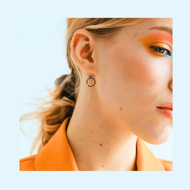 Oxidized Gold Dot Earrings