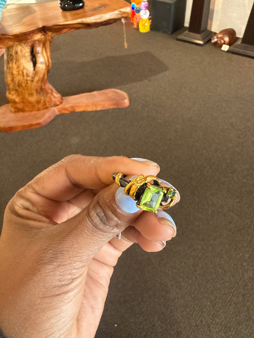 Peridot & green Chrome Diopside ring