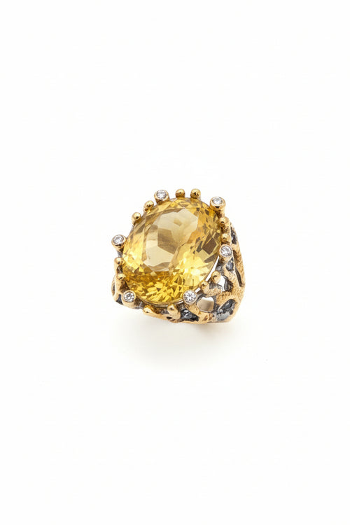 Citrine & White Topaz Ring