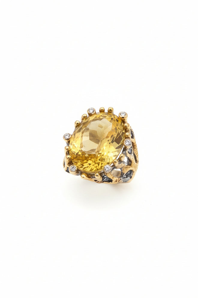 Citrine & White Topaz Ring