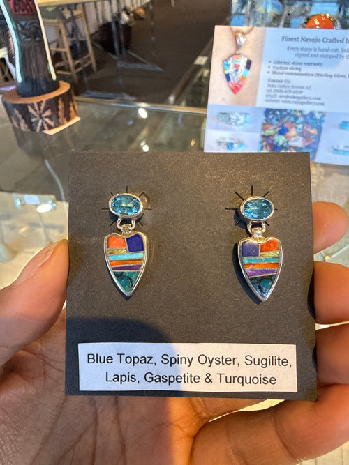 Indian Summer Post Earrings - Navajo Stone Inlaid