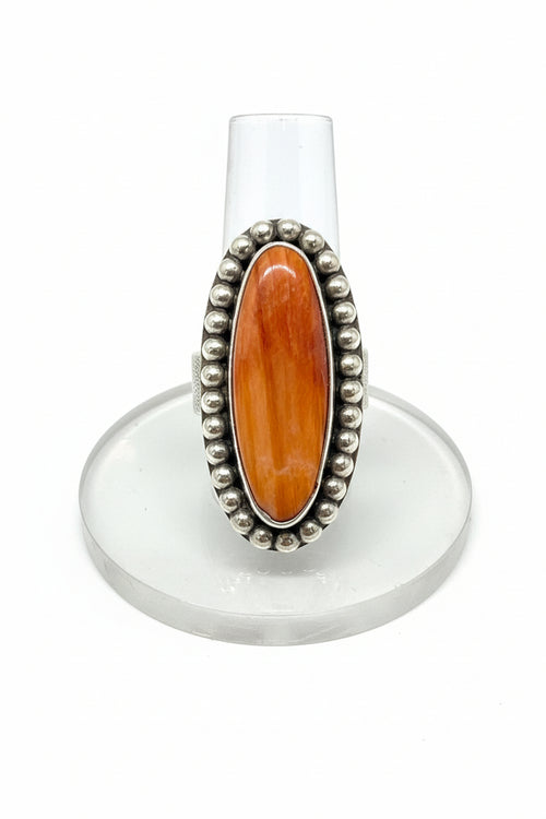 Sterling Silver Spiny Oyster Navajo Made Vintage Ring