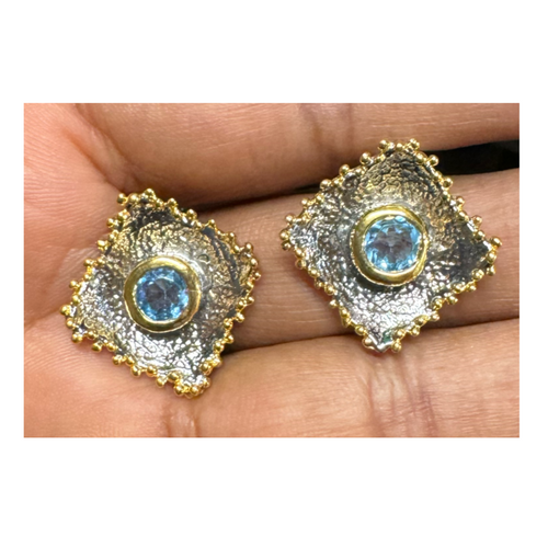 7 mm Blue Topaz Earrings