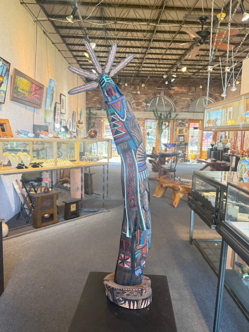 32.5-inch Kachina Sculpture by Navajo Artist Jerald Guy