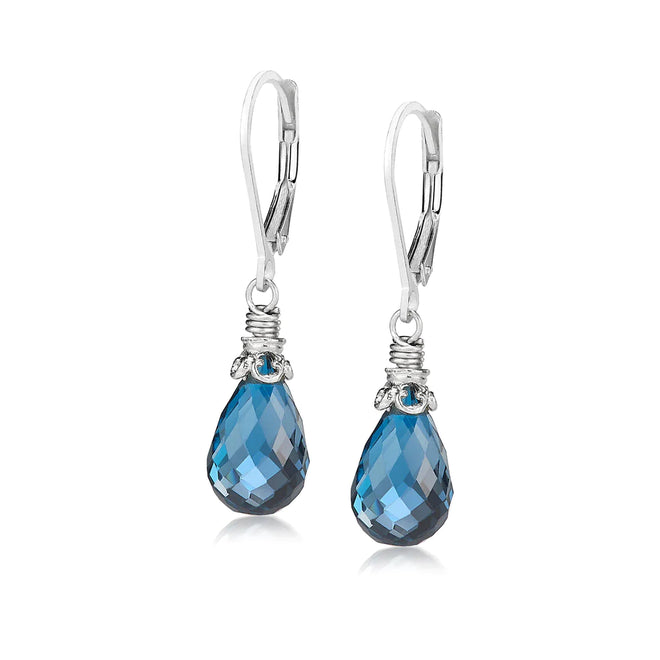 London Blue Topaz Earrings in Silver