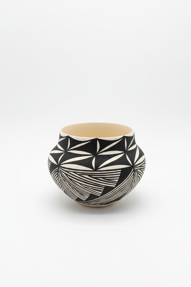 B Chino (Acoma Tribe) Ceramic Vase 7.5"H x 9"W