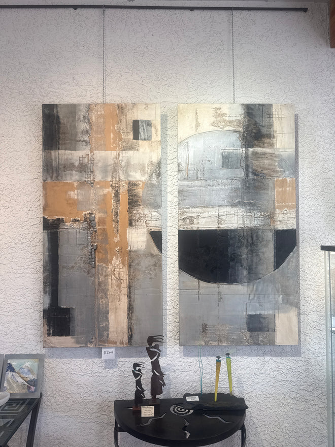 Grey Abstract 49x24