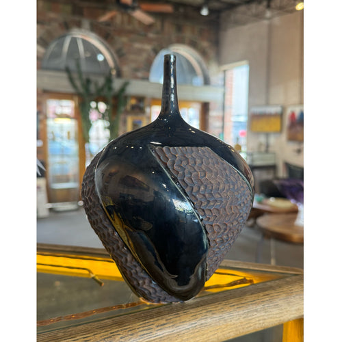 Black Half Carved Bottle