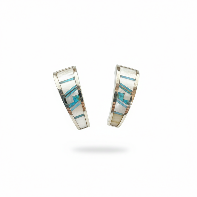 Mother of Pearl and Opal Earrings