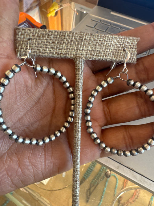 Navajo Silver Pearl Earrings
