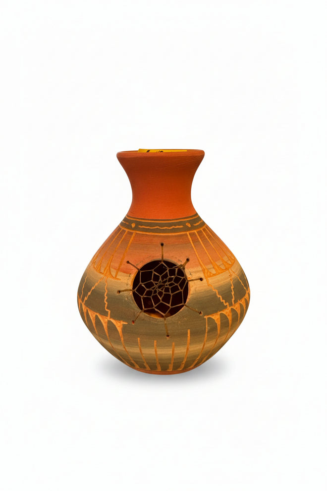 Navajo Carved Vase by Artist Dennison Billy 5.5"H x 4"W