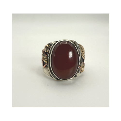 Mixed-Metal Red Jasper Statement Ring