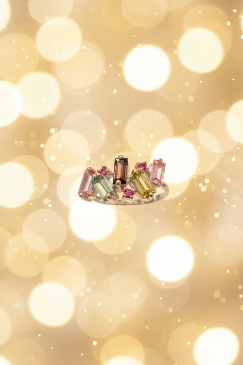 Multi Tourmaline & Pink Sapphire Ring