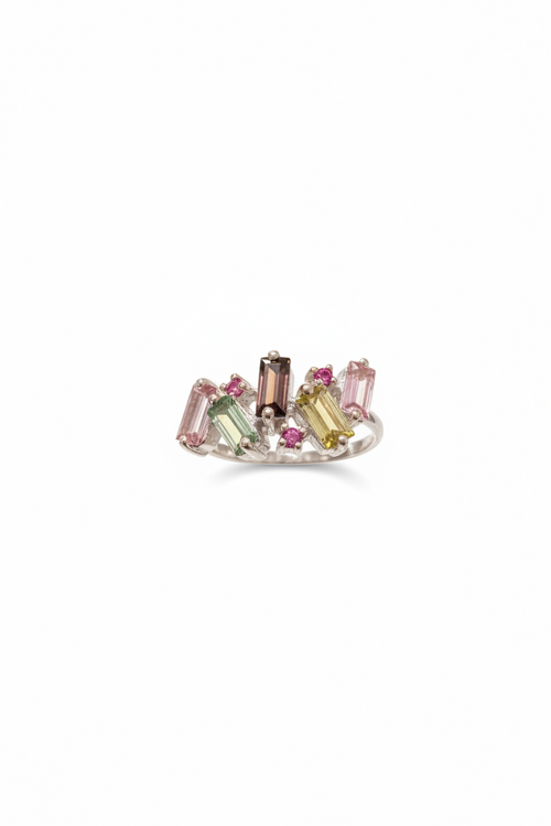 Multi Tourmaline & Pink Sapphire Ring