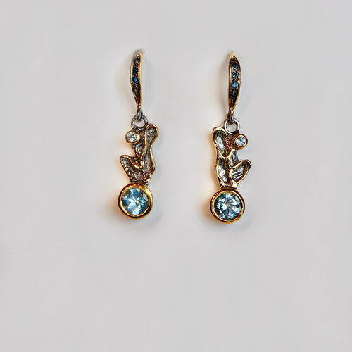 Blue Topaz & Blue Sapphire Earrings