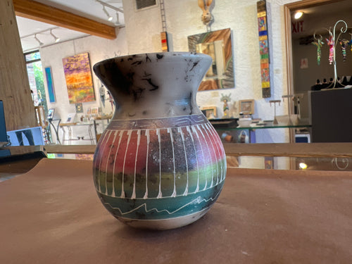 Nicolyn Lee Horsehair Pottery – Ceramic Multicolor Vase