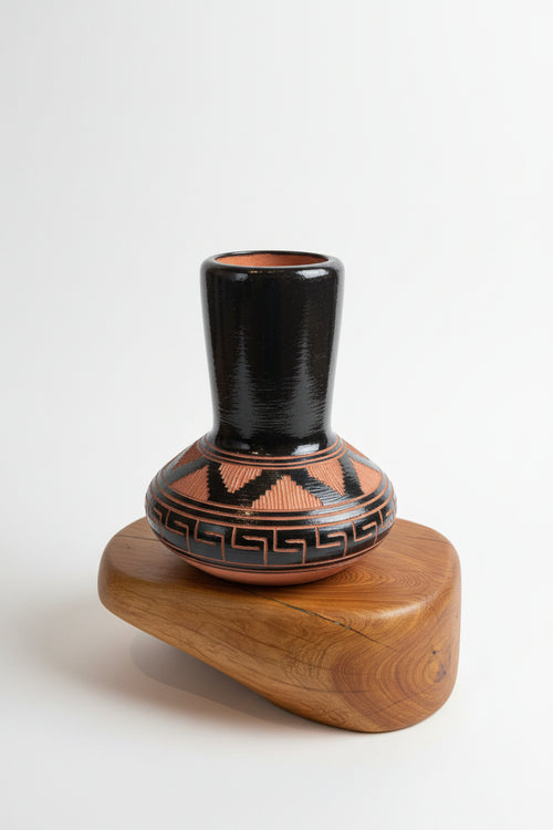 Navajo Ceramic Vase by Michael Davis 5"H x 4.5"W