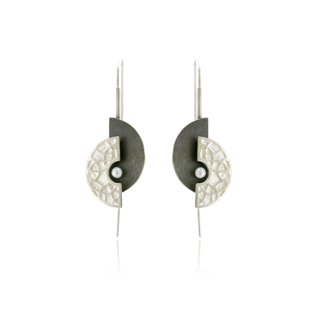Semicircles Earrings with Pearl