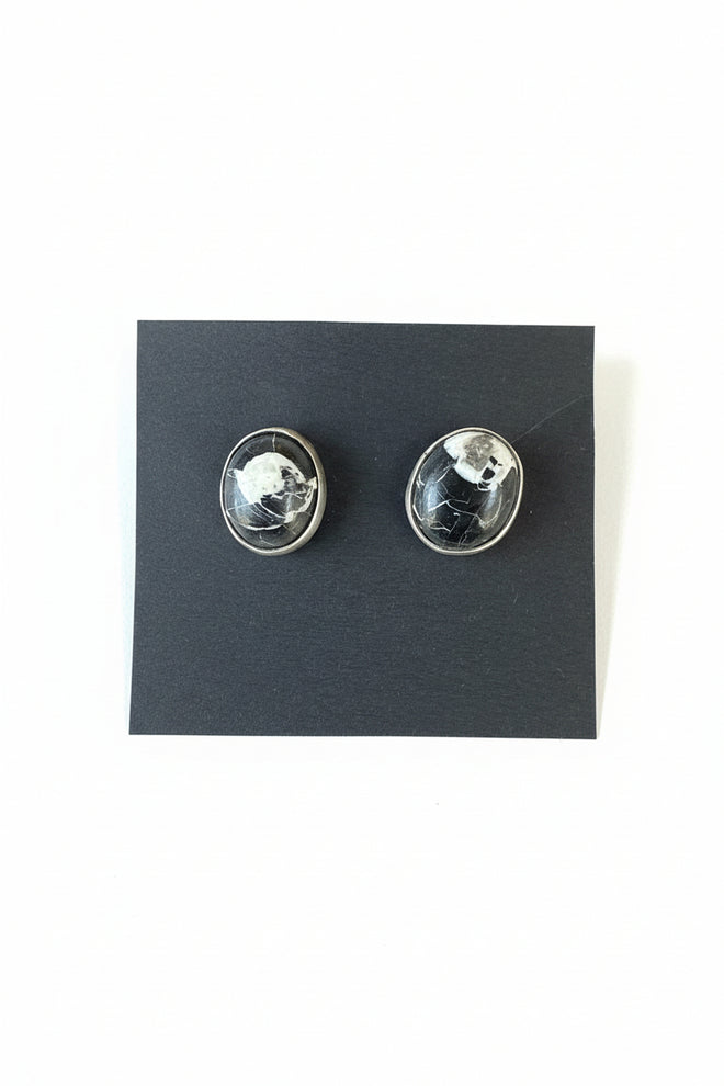 Sterling Silver Buffalo Turquoise Small Post Stud Earrings