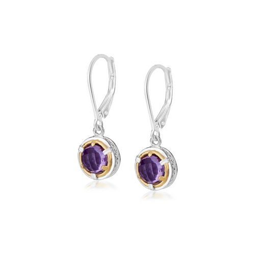 Petite 6mm Amethyst Earrings with 18k Gold Vermeil