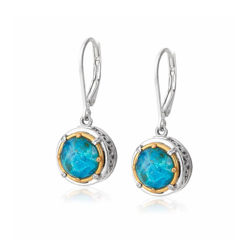 Round 6mm Chrysocolla Earrings