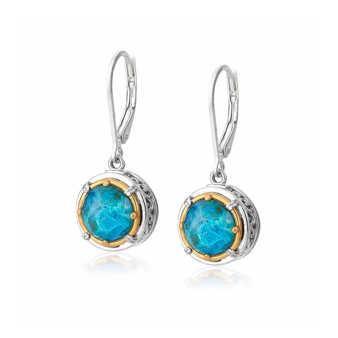 Round 6mm Chrysocolla Earrings