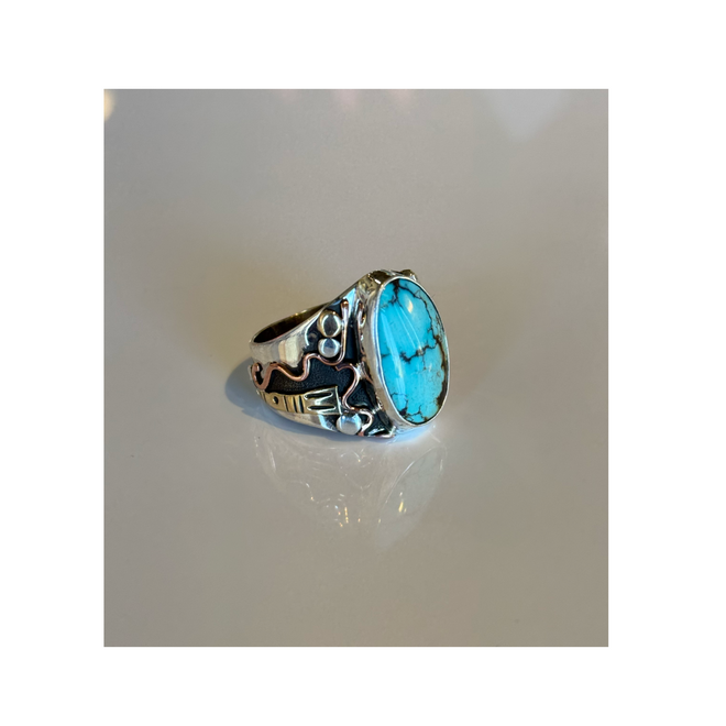 Turquoise stone Inlaid Ring