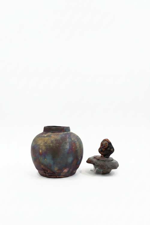 Buddha Handmade Raku Pot