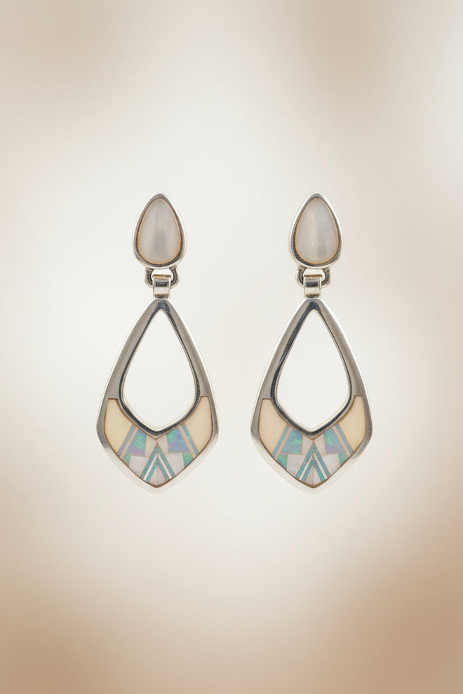 Mother of Pearl & Opal Post Earrings