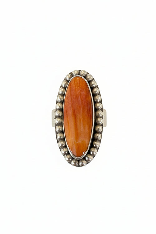 Sterling Silver Spiny Oyster Navajo Made Vintage Ring