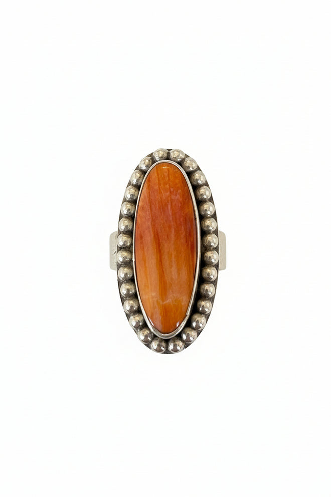 Sterling Silver Spiny Oyster Navajo Made Vintage Ring
