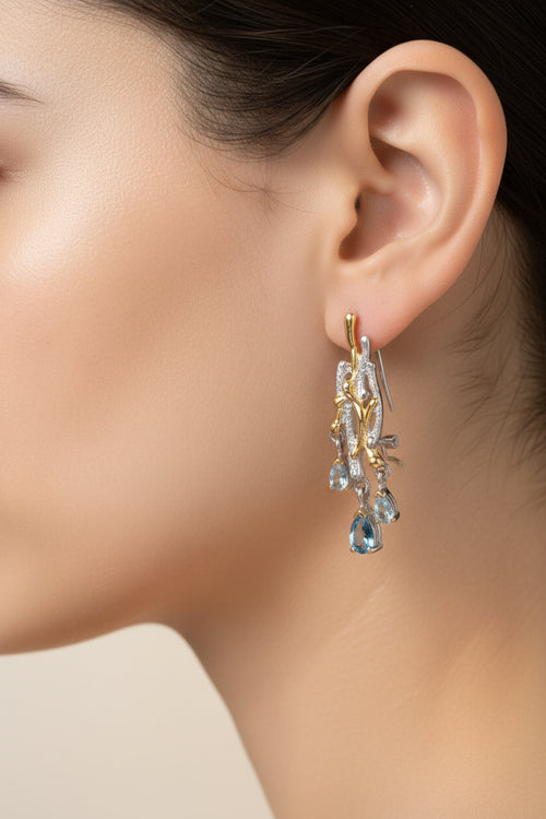 Swiss Sky Blue Topaz Earrings