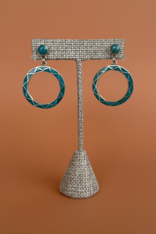 Small Chrysocolla Hoops