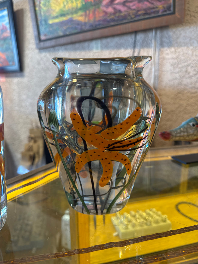 Vandermark Merritt Glass Studios  - Orange Vase