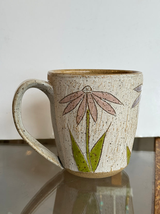 4-Flower Handmade Ceramic Mug