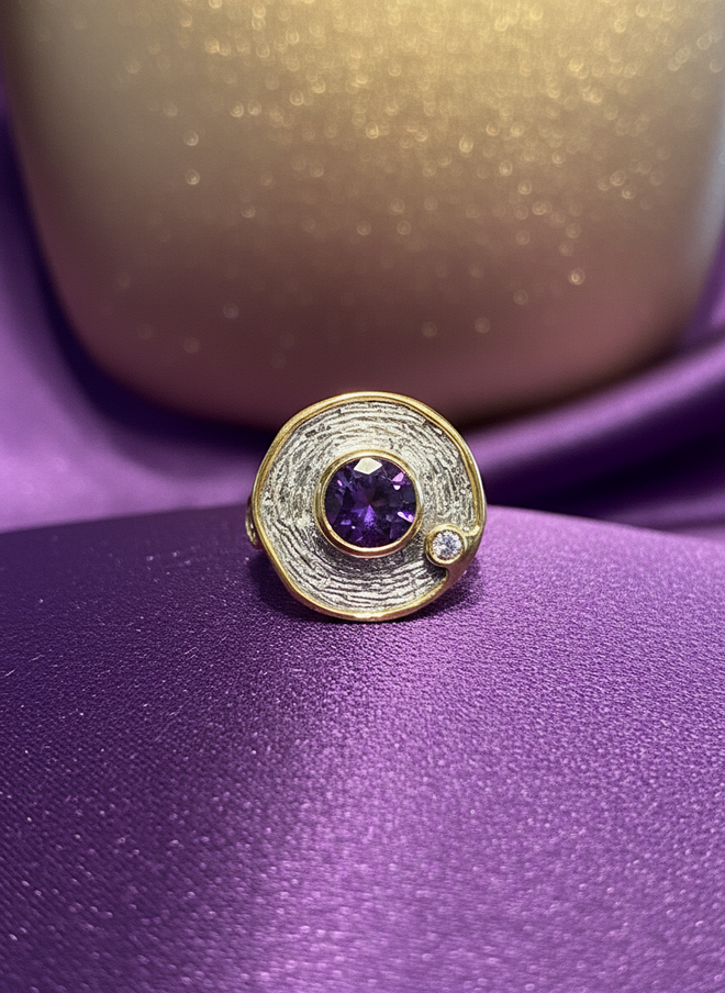 Amethyst & Rhodolite Ring