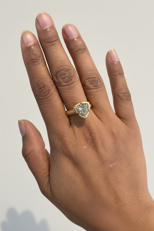 Green Amethyst Sterling Silver Gold Plated Ring