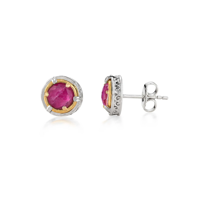 Petite Ruby Doublet Stud Earrings