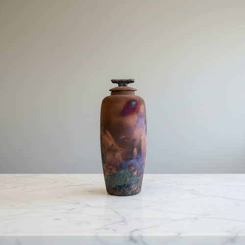 Tall Raku Ceramic Pot