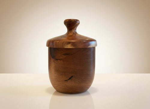 Handmade Wooden Lidded Jar 4” x 7 “ by Steve Betcher (Arizona Artist)