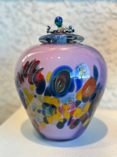 Glass Pot with Octopus on Lid