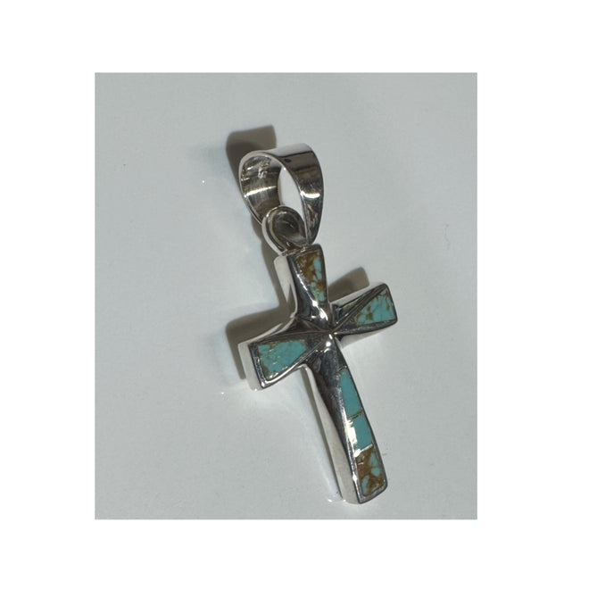 Number 8 Turquoise Cross Pendent