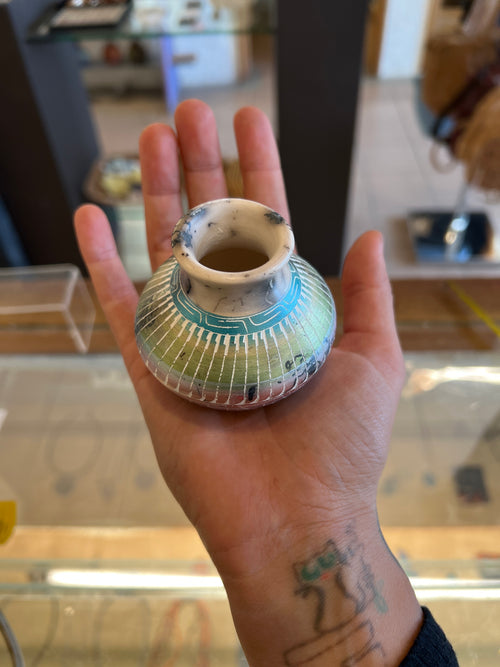 Nicolyn Lee Horsehair Pottery – Ceramic Multicolor Vase